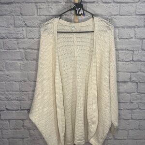 Aerie Womens XS/S Ivory Cotton boho Cardigan Batwing Sleeve Open Front chic